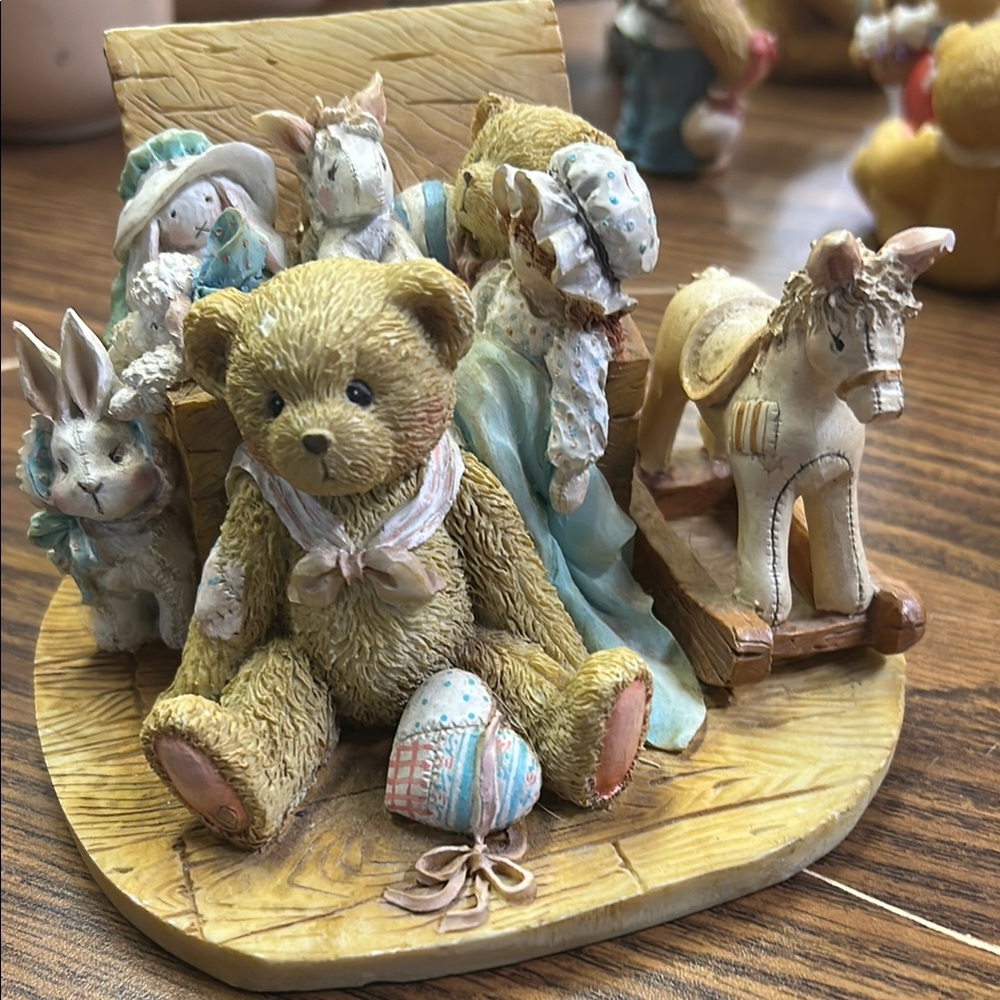 Cherished Teddies Brown and Cream Decor Accents